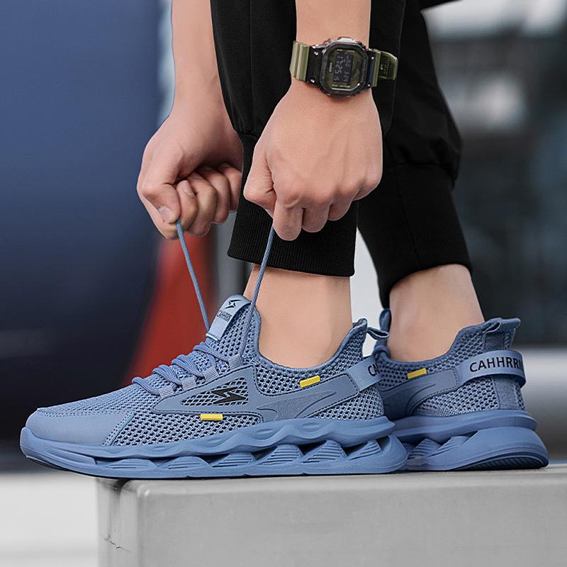Men's shoes four seasons trendy round head versatile breathable no lace-up platform sports leisure comfortable foot men's shoes
