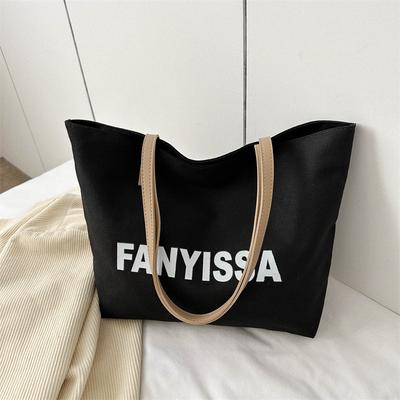 Letter Printing Casual Large Capacity 2025 New Popular Foreign Style Pendant Fashionable Soft Surface Shoulder Tote Bag