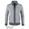 Plaid Lined Zipper Closure Male Sweater Coat Long Sleeve Patchwork Color Pockets Stand Collar Sweater Coat Men Knitwear