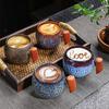 Kiln-changed Ceramic Wood Handle Mug Office Coffee Cup Creative Tea Cup Personalized Household Milk Cup