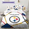 Custom Name,Pittsburgh Steelers Pattern Bedding Home Decoration Birthday Gift ( 1 Duvet Cover + 2 Pillowcase, Without Core),fan Merchandise.