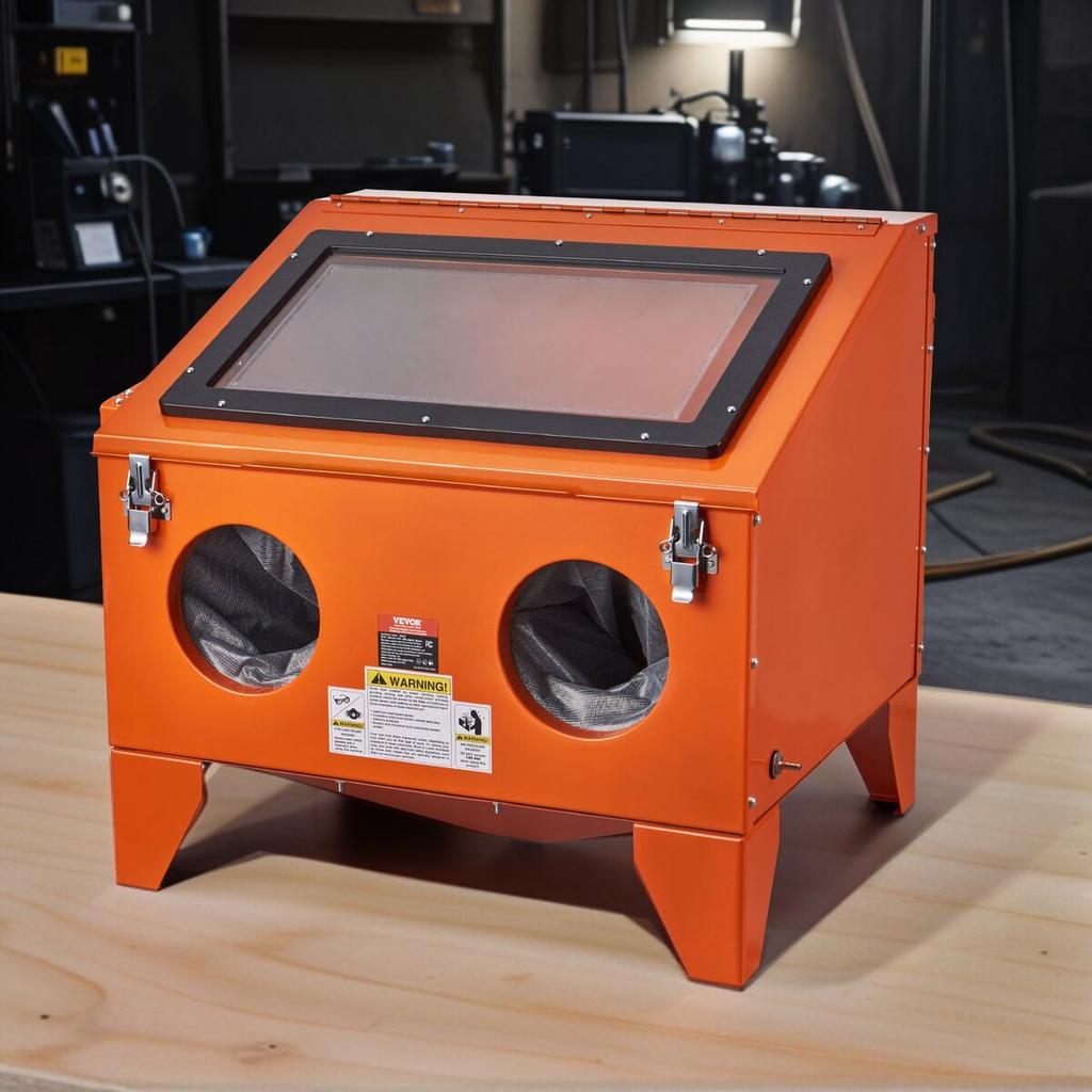 40 Gallon Sandblasting Cabinet Benchtop Cabinet with Blasting Gun 4 Nozzle