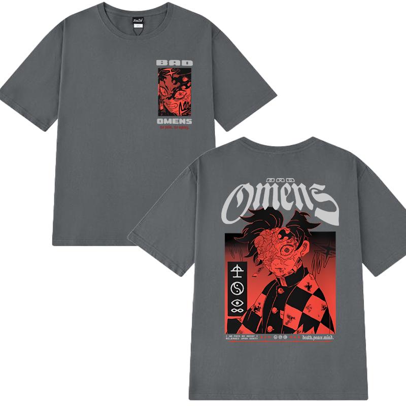 Gothic Bad Omens Démon oboustranný potisk tričko Pánské Dámské vintage Hip Hop streetwear Unisex 100% bavlna trička s krátkým rukávem