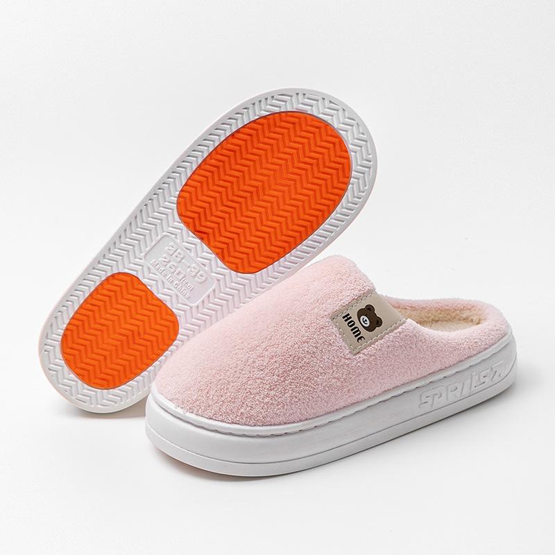 Thickened Bottom Hair Slippers Autumn and Winter Home Stay Warm and Velvet Couple Outdoor Cotton Slippers