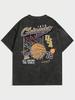 Women Casual Cotton Washed TShirt Chicago USA Basketball Printing Tops Fashion Oneck Tee Short Oversize Street Female Clothing