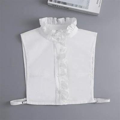 Girl's Chiffon White Stand Shirt Fake Collar Decoration Ladies Removable Half Shirt Detachable Collar Sweater Decorative