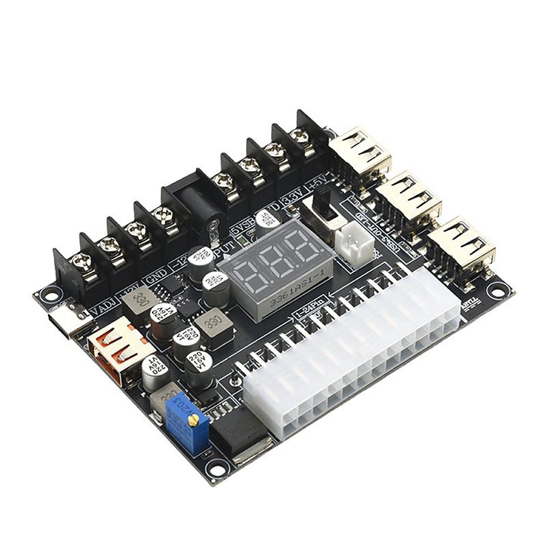 20/24 Pin Atx Power Adapter Board - Adjustable Voltage With Red Digital Display - Supports Pd2.0/Pd3.0