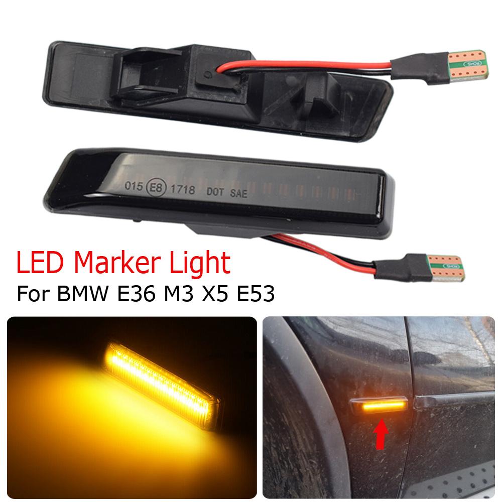LED dynamisk blinklys Blinklys Blinklys for rennende vann Blinklys Sidemarkeringsblink for BMW X5 E53 3-serie E36