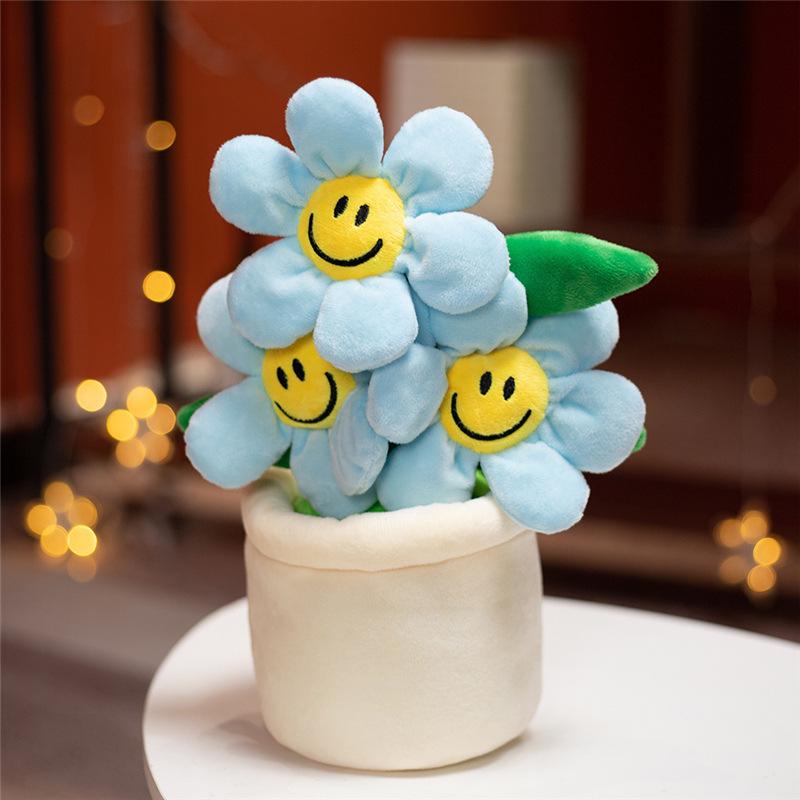 Sunflower Doll Plush Toy - Small Potted Plant Ornament for Home or Office Decor