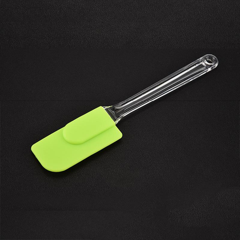 Cake Tools Silicone Cream Spatula Mixing Scraper Heat Resistant Non-stick Spatula With Crystal Transparent Handle