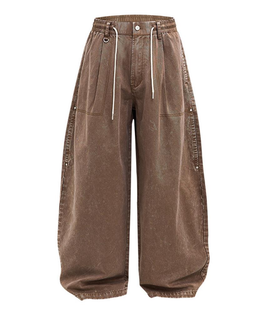 Beoteunseoul Utility Pigment Loop Washed Balloon Pants (3 Colors)