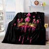 Pink Crown Sparkle Majesty Blanket Flannel Blanket for bed, sofa, Camping, Hiking, Picnic Essentials, gift for family Fan gifts