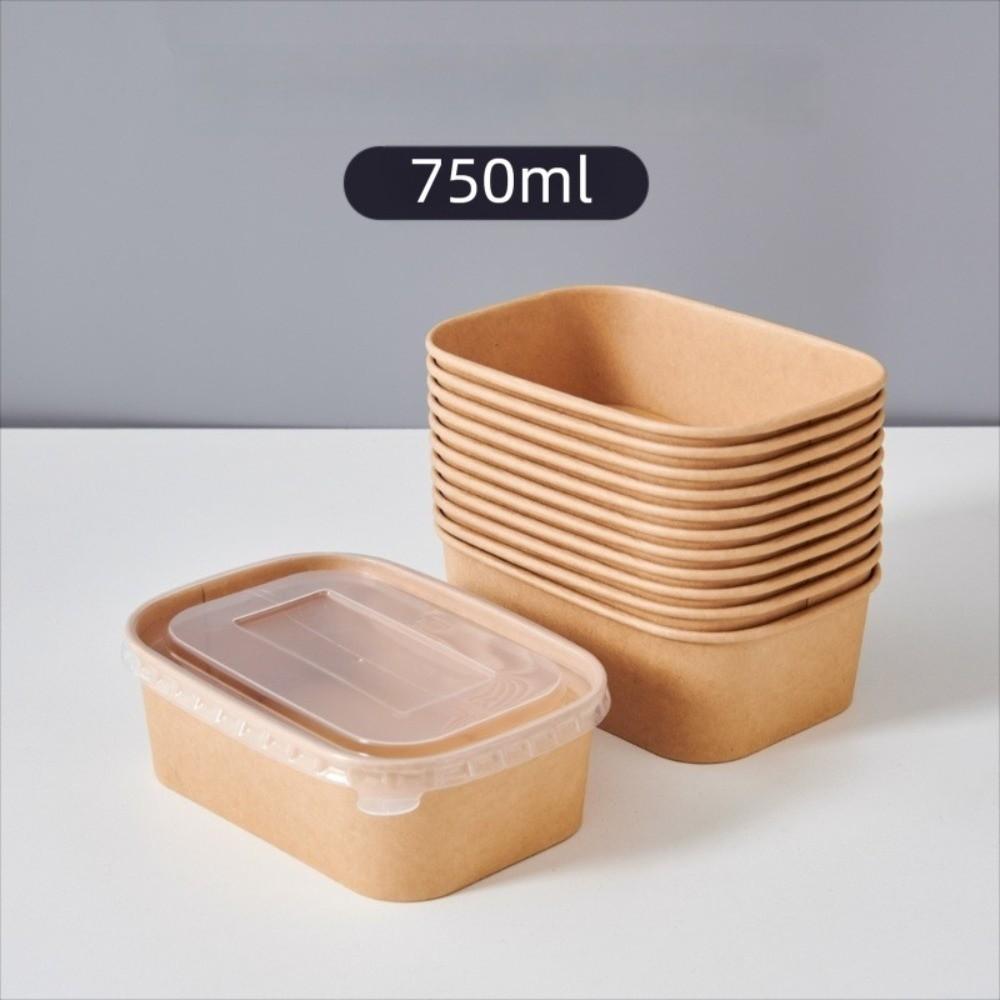 10PCS/Set Square Disposable Lunch Box with Lid Food Packing Box Takeaway Packing