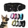 Adjustable Tactical Dog Collar with Metal Buckle Outdoor Walking Training Durable Nylon Collars for Medium Big Dogs Pet Supplies