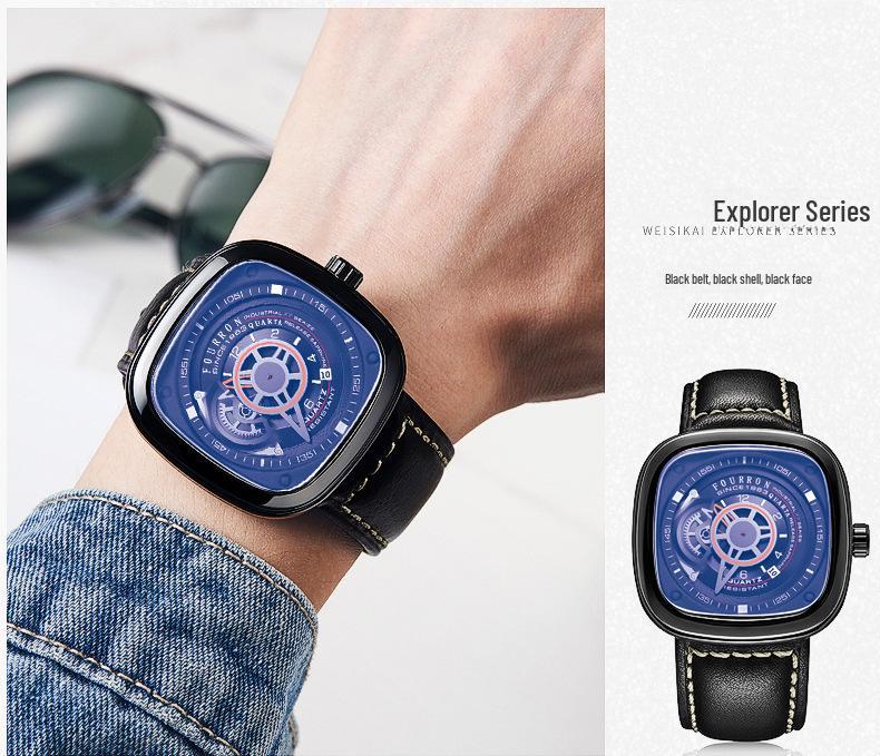 Brand Men's Waterproof Calendar Watch with Bold Dial, Trending In Live Broadcasts