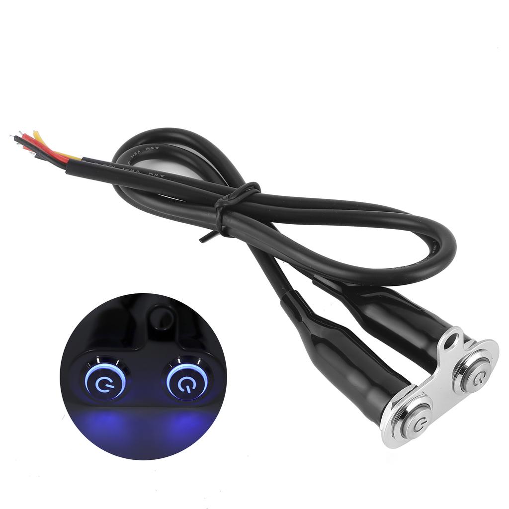 12V Stainless Steel Motorcycle Handlebar Switch LED Modification Bracket Control Push ButtonWith