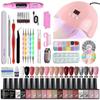 35 STUKS Gel Nagellak met UV LED Nagellamp, Professionele Manicure Gereedschap Set voor Beginners, Complete Nail Art Benodigdheden met Vijl, Decoraties, Top & Basis