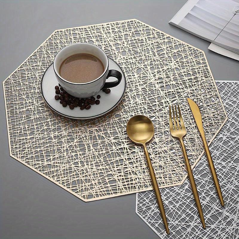 1Pc Placemats Restaurant Hollow PVC Decoration Meal Mat Anti-hot Dining Table Line Mat Steak Plate Pad