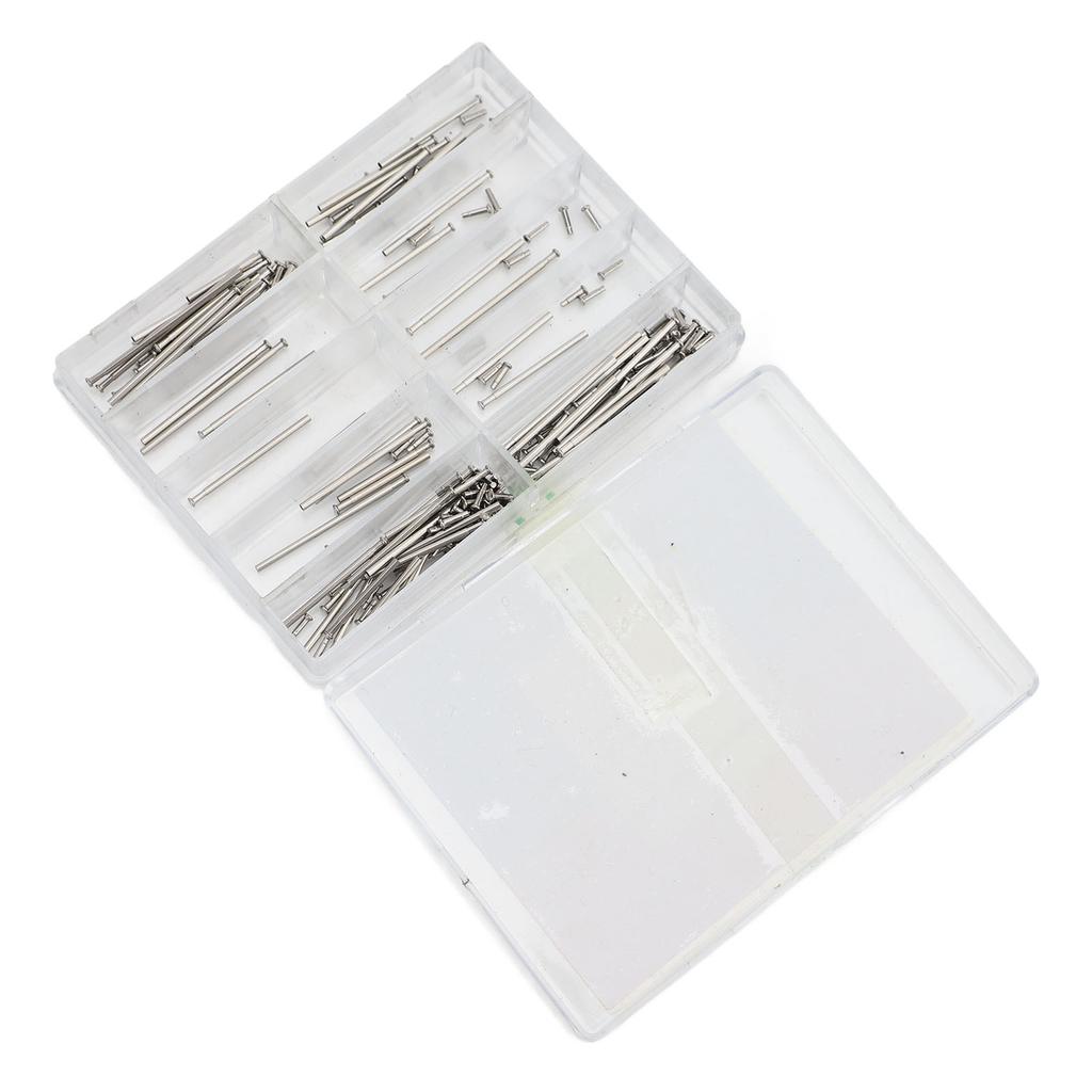 100 Sets Stainless Steel Watch Pins Friction Strap Pressure Bars with Rivet Ends Watch Repair Tools Size 12mm To 26mm