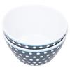 4PCS 6in Salad Bowl Dinner Serving Bowl Sets Kitchen Imitation Porcelain DinnerwareDark Blue Dots