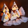 3D Triangle Hollow Candle Holder Silicone Mold DIY Santa Claus Snowman Christmas Tree Elk House Gift Box Candlestick Craft Molds
