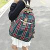 Plaid Travel Backpack Student Schoolbag Class Commuter Backpack