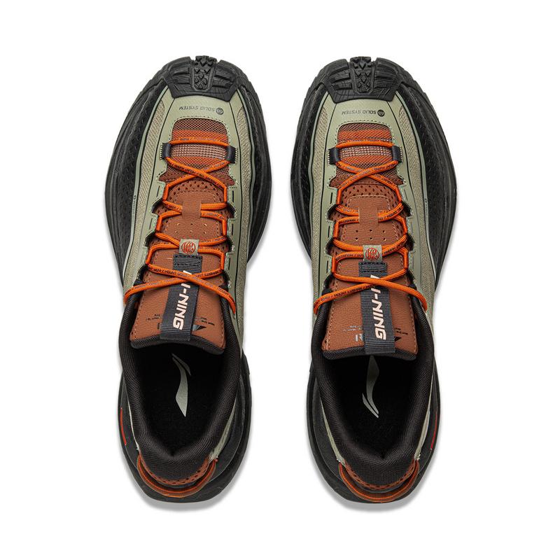 New LiNing CF Su Xingchuan Puncture Resistant Low Top Outdoor Hiking Shoes Unisex Black Green AHTU023-1