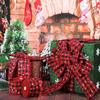 2 Rolls/set 6M Red and Black Plaid Ribbon Cuttable Gift Box Bow Ribbon  Christmas