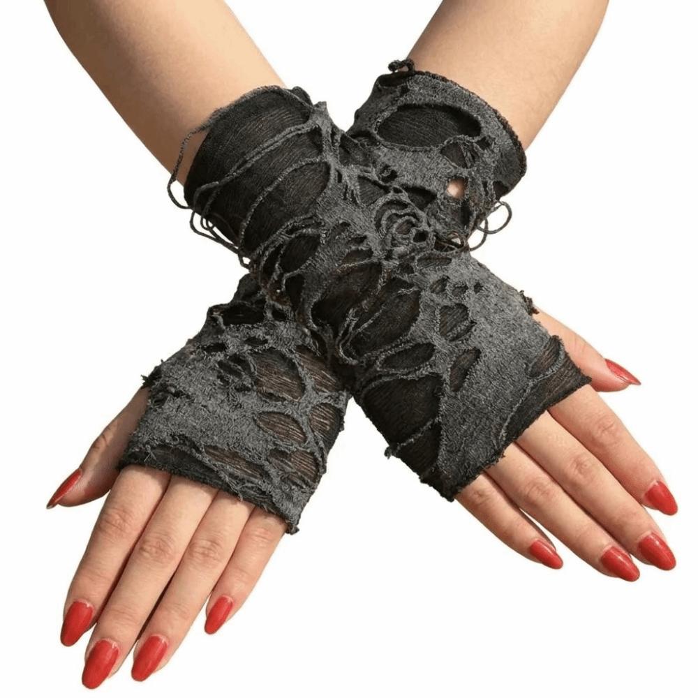 Beggar Halloween Punk Gloves Gothic Style Ripped Gloves Fashion Fingerless Gloves Party