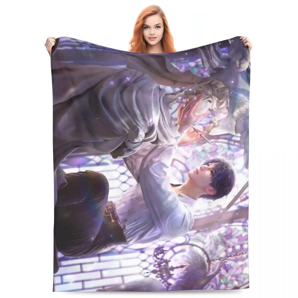 GUOYU Blanket Warm Soft Decorative Throw Blanket Rafayel Love Deep Space Bedding Flannel Bedspread for Living Room Comfortable Sofa Cover