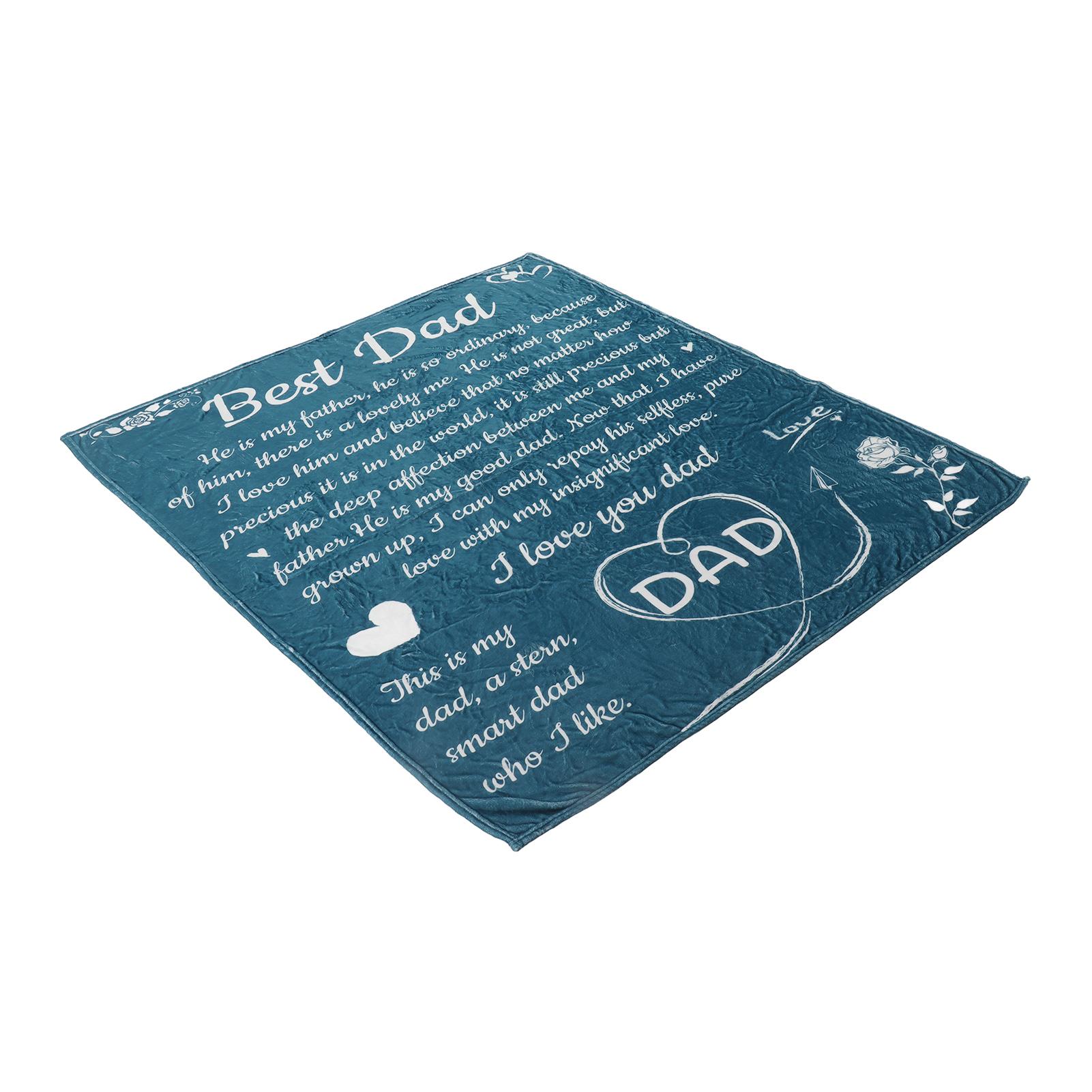 Papa Blanket Soft Skin Friendly Expressing Love Flannel Personalized Blanket Multifunctional Dad Blanket for Bedroom 130x150cm