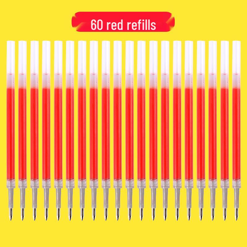 100-Pack of 0.5mm Black Gel Pen Refills - Water-Based, Bullet Tip, Push-Button, Red Pen Compatible