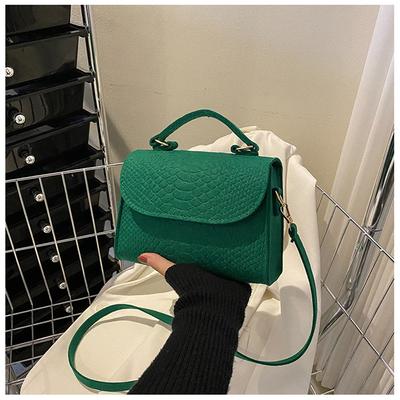 Women's Felt Shoulder Bag Ladies Handbags Luxury Fashion Alligator Pattern Square Crossbody Bag Messenger Bag