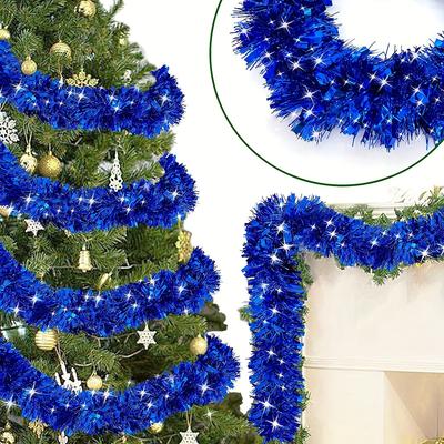 Plastic Lametta Slingers - Waterdichte Kerstversieringen voor Binnen- & Buitengebruik, Geen Elektriciteit Nodig, Veerloos, Duurzame Feestelijke Huisdecoratie