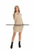 2025 Autumn/Winter European Style Plus Size Women's High Neck Loose Knit Sweater Cardigan with Pockets
