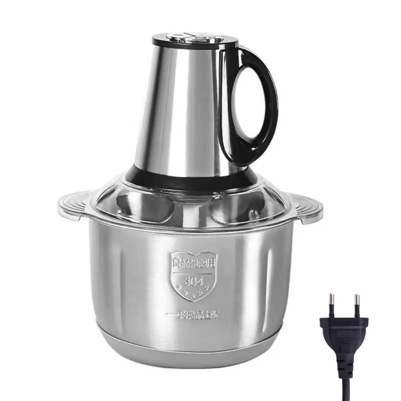 Electric Meat Grinder 5L Stainless Steel Food Processor Multifunctional Kitchen Vegetable Slicers with Nonslip Base