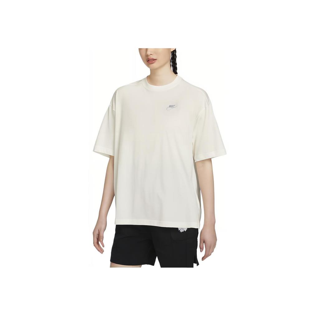 Nike Daisy Series Floral Print Pullover Crew Neck Short Sleeve T-Shirt With Drop Shoulders Women Tops Sail-White HJ9427-133