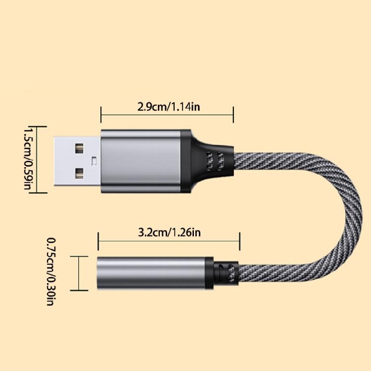 USB to 3.5mm Female Auditory Adapter for Seamlessly Connection of Headphones and Microphones