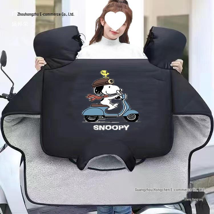 Winter Universal Electric Motorcycle Windproof Quilted Cover - Thick, Fleece-Lined, Waterproof, Double-Sided Protection for Small Electric Bikes