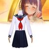 Stylish Night Sakura Rokumi Cosplay Outfit Deep Blue Polyester Fabric For Anime Lovers