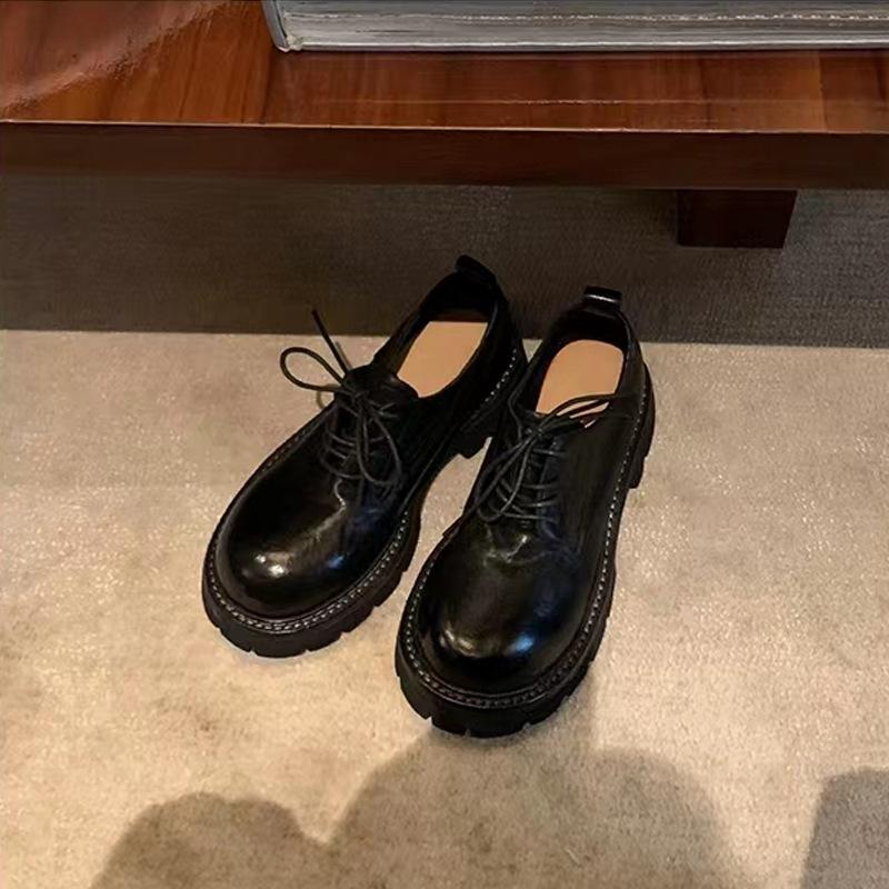 

Виноградный цвет, материнская стирка, усадка, мягкая лошадиная кожа, толстая подошва, шнуровка, лоферы, шнуровка, круглый носок, маленькие кожаные туфли, женские 40