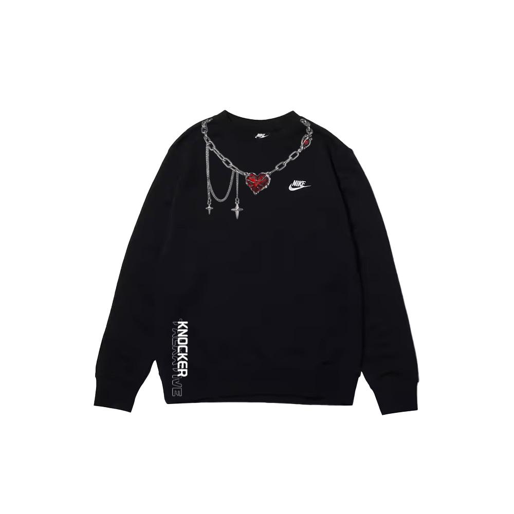

Nike Ожерелье в виде сердца Пэчворк Универсальный Однотонный Логотип с буквой Толстовка с круглым вырезом Унисекс толстовка Черный BV2667-010(TEAM702-010-25) XS
