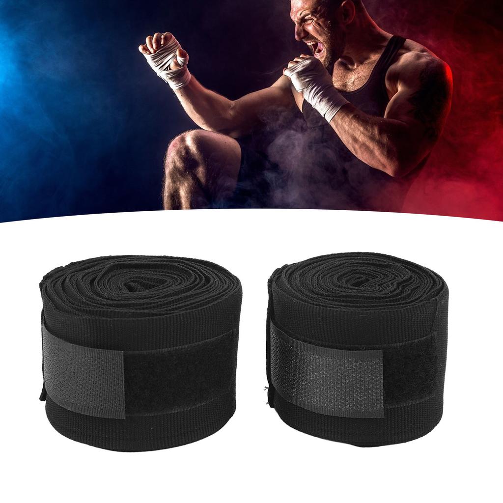 2pcs Boxing Handwraps Cotton 5m Quick Drying Semi Elastic Hook Design Sports Hand Wraps for Kickboxing Muay Thai