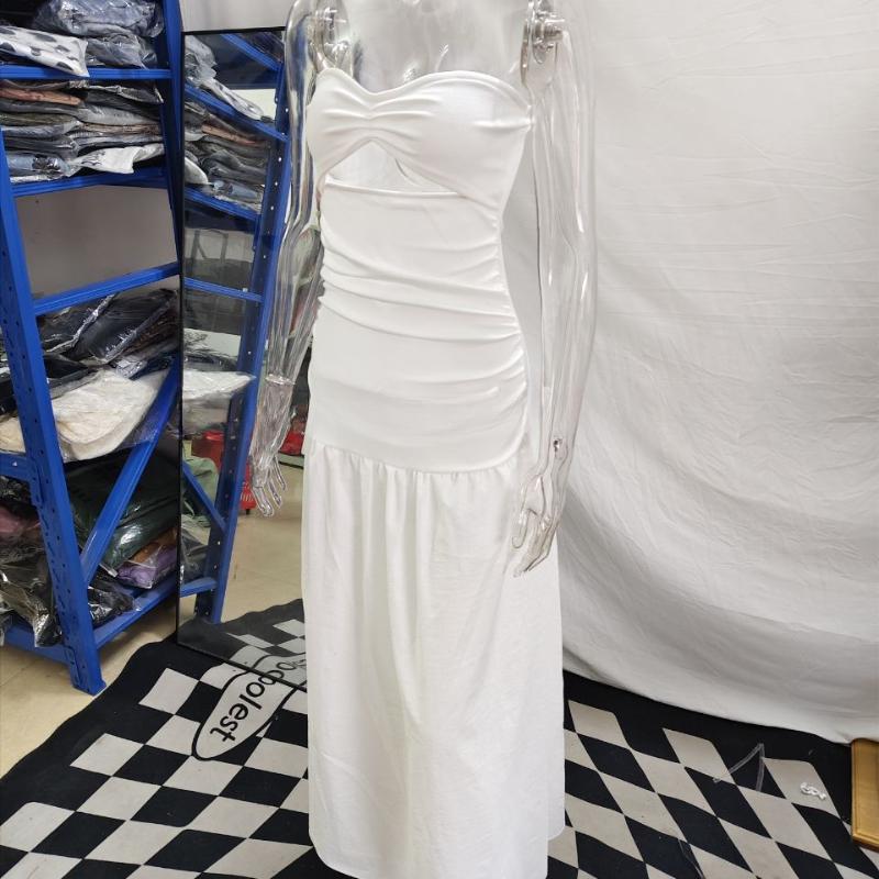 European and American Summer Beach Style Strapless Hollow Dress for Women's Wear
