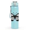 1PC Classic Black Butterfly Print 750ml Color Plastic Sports Water Bottle Leakproof Flip Straw Lid Suitable for Sports Office Home Use