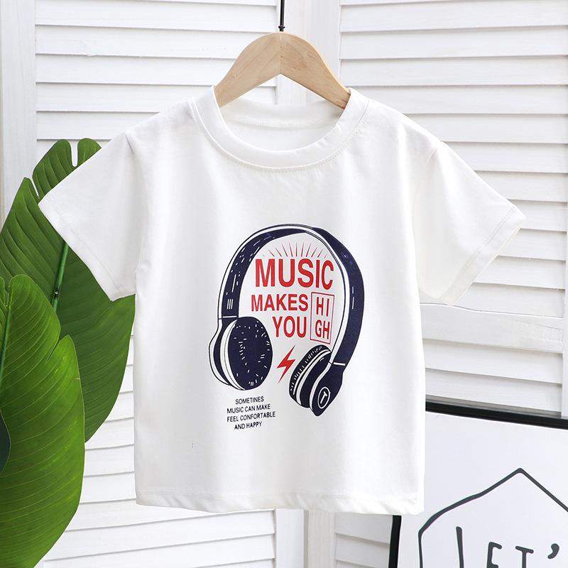 The new iceberg cotton children's short-sleeved T-shirt for boys and girls summer baby half-sleeved trend exploded the street