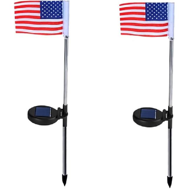 DOITOOL 2 шт. солнечные фонари для флагов США, уличные садовые фонари, энергосберегающие для декора двора Mx2pcs