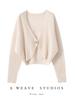 Fashionable Summer V-Neck Knit Cropped Cardigan with Sun Protection