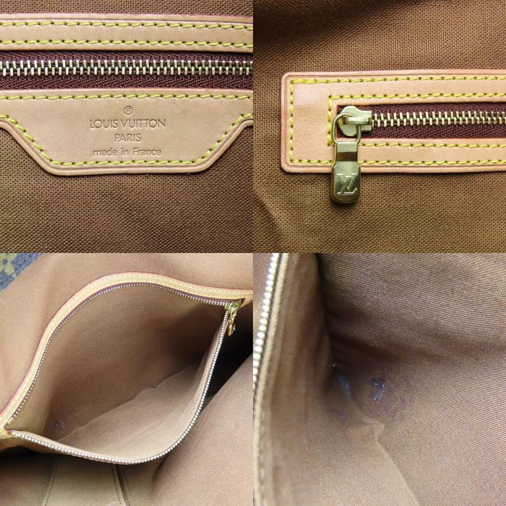 Used LOUIS VUITTON Tote Bag Cabas Mezzo M51151 Monogram/Nume Leather Brown Popular