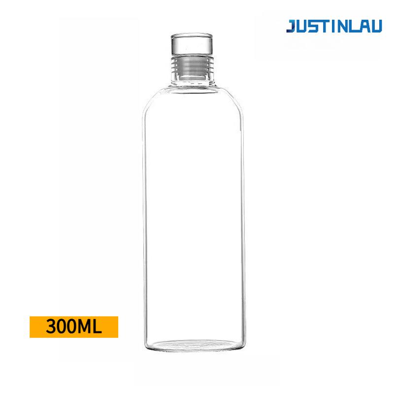 300-1000ml transparent glass bottle borosilicate glass Portable office water cup Drinking time scale prompt Travel essentials No scale